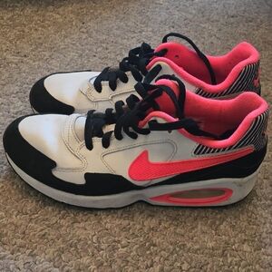 Womens Nike White and Pink Athletic Sneakers